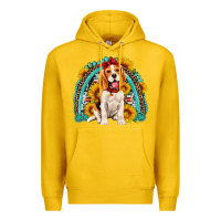 Lemon beagle turquoise and sunflowers rainbow Premium Hoodie - Artiststas