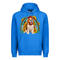 True Royal beagle turquoise and sunflowers rainbow Premium Hoodie - Artiststas