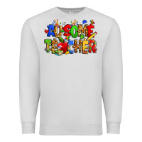 Dove Grey ausome autism teacher Premium Sweatshirt - Zillion Design Studio