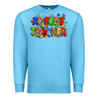 Ocean Blue ausome autism teacher Premium Sweatshirt - Zillion Design Studio