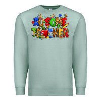 Seafoam ausome autism teacher Premium Sweatshirt - Zillion Design Studio