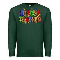 Sports Green ausome autism teacher Premium Sweatshirt - Zillion Design Studio