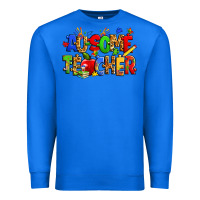 True Royal ausome autism teacher Premium Sweatshirt - Zillion Design Studio