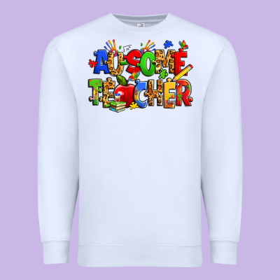 Ausome Autism Teacher Premium Sweatshirt Designed By Zillion Design Studio