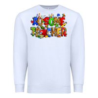 White ausome autism teacher Premium Sweatshirt - Zillion Design Studio