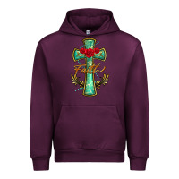 Mauve Wine cross faith Urban Hoodie - BarkalooDesign