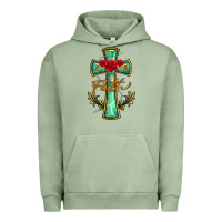 Pigment Oil Green cross faith Urban Hoodie - BarkalooDesign