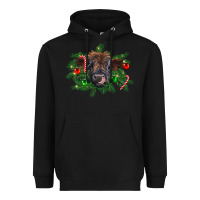 Black Christmas highland calf Heavyweight Hoodie - RanaPortraitStore