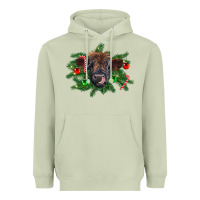 Matcha Christmas highland calf Heavyweight Hoodie - RanaPortraitStore