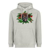 Christmas Highland Calf Heavyweight Hoodie | Teevron
