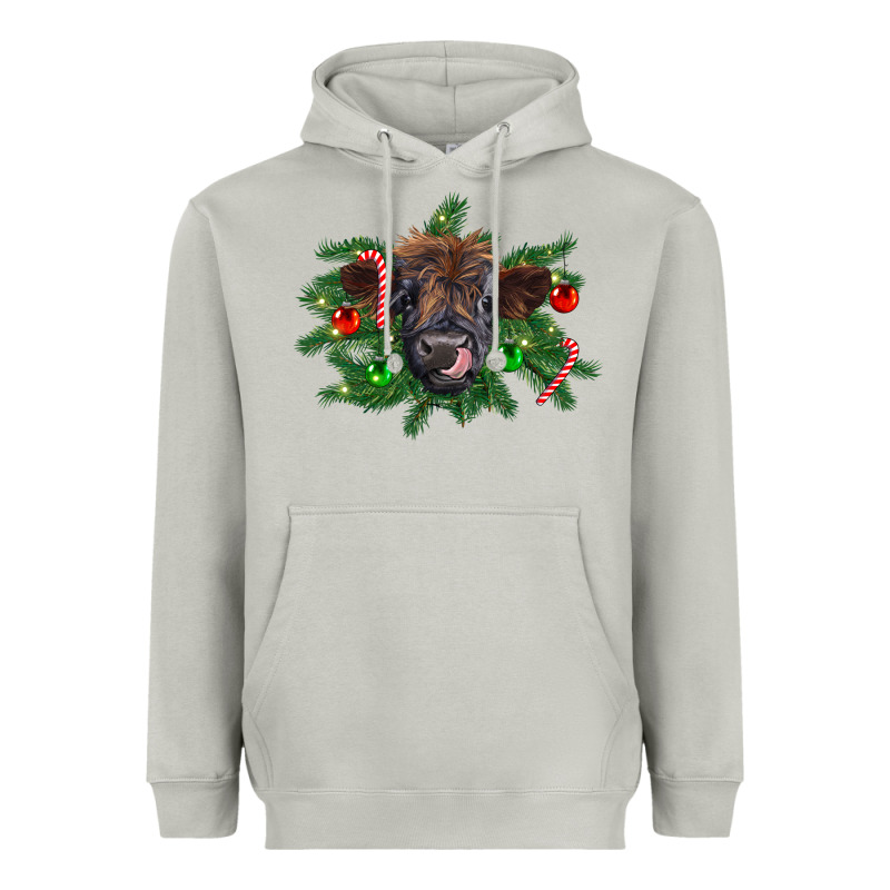 Christmas Highland Calf Heavyweight Hoodie by RanaPortraitStore | Teevron