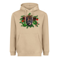 Mushroom Christmas highland calf Heavyweight Hoodie - RanaPortraitStore