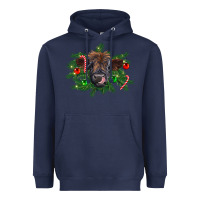Navy Christmas highland calf Heavyweight Hoodie - RanaPortraitStore
