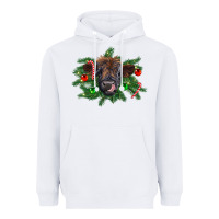 White Christmas highland calf Heavyweight Hoodie - RanaPortraitStore