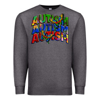 Charcoal Heather autism autism autism Premium Sweatshirt - Zillion Design Studio