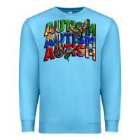 Ocean Blue autism autism autism Premium Sweatshirt - Zillion Design Studio