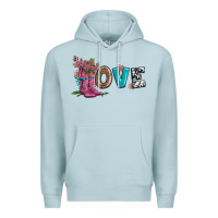 Blue Mist valentines day love and boots Premium Hoodie - AdoDesignShop