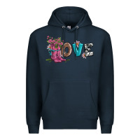 Navy valentines day love and boots Premium Hoodie - AdoDesignShop