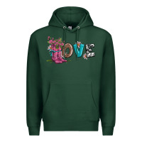 Sports Green valentines day love and boots Premium Hoodie - AdoDesignShop