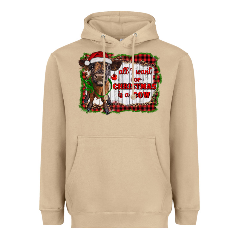 All I Want For Christmas Is A Cow Highland Calf Heavyweight Hoodie by RanaPortraitStore | Teevron