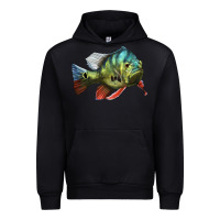 Black Peacock Bass Illustrations Urban Hoodie - LillyAllenDesigns