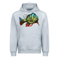 Heather Grey Peacock Bass Illustrations Urban Hoodie - LillyAllenDesigns