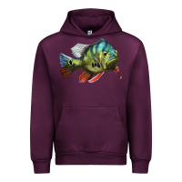 Mauve Wine Peacock Bass Illustrations Urban Hoodie - LillyAllenDesigns