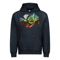 Navy Peacock Bass Illustrations Urban Hoodie - LillyAllenDesigns