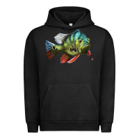Pigment Black Peacock Bass Illustrations Urban Hoodie - LillyAllenDesigns