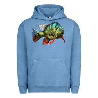 Pigment Pebble Blue Peacock Bass Illustrations Urban Hoodie - LillyAllenDesigns