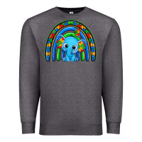 Charcoal Heather autism elephant rainbow Premium Sweatshirt - Zillion Design Studio