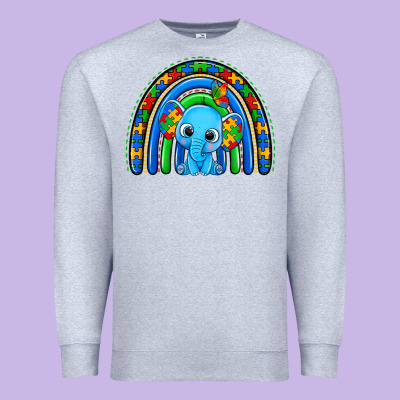 Autism Elephant Rainbow Premium Sweatshirt Designed By Zillion Design Studio