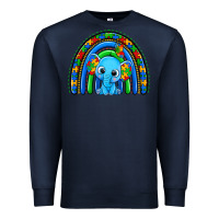 Navy autism elephant rainbow Premium Sweatshirt - Zillion Design Studio