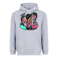 Heather Grey race hearts Heavyweight Hoodie - Zillion Design Studio