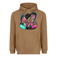 Toasted Coconut race hearts Heavyweight Hoodie - Zillion Design Studio