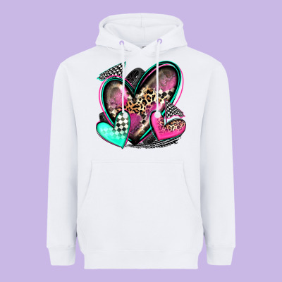 Race Hearts Heavyweight Hoodie Designed By Zillion Design Studio