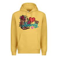 Antique Gold valentines day howdy and boots Premium Hoodie - AdoDesignShop