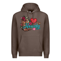 Coffee valentines day howdy and boots Premium Hoodie - AdoDesignShop