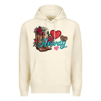 Sandshell valentines day howdy and boots Premium Hoodie - AdoDesignShop