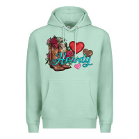 Seafoam valentines day howdy and boots Premium Hoodie - AdoDesignShop