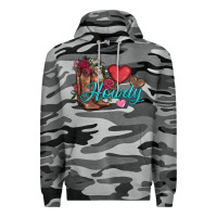 Slate Camo valentines day howdy and boots Premium Hoodie - AdoDesignShop