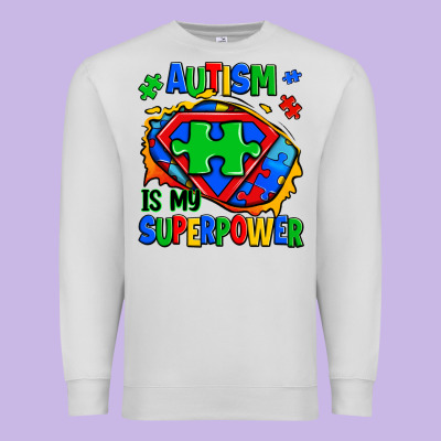 Autism Is My Superpower Ripped Shirt Premium Sweatshirt Designed By Zillion Design Studio