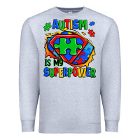 Heather Grey autism is my superpower ripped shirt Premium Sweatshirt - Zillion Design Studio