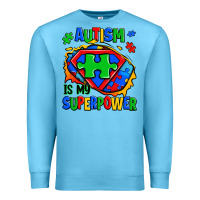 Ocean Blue autism is my superpower ripped shirt Premium Sweatshirt - Zillion Design Studio