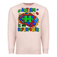 Pale Pink autism is my superpower ripped shirt Premium Sweatshirt - Zillion Design Studio