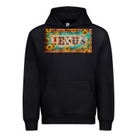 Black jesus western patterns license plate template Urban Hoodie - BarkalooDesign