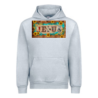 Heather Grey jesus western patterns license plate template Urban Hoodie - BarkalooDesign
