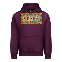 Mauve Wine jesus western patterns license plate template Urban Hoodie - BarkalooDesign
