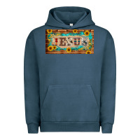 Pigment Midnight Navy jesus western patterns license plate template Urban Hoodie - BarkalooDesign