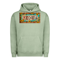 Pigment Oil Green jesus western patterns license plate template Urban Hoodie - BarkalooDesign